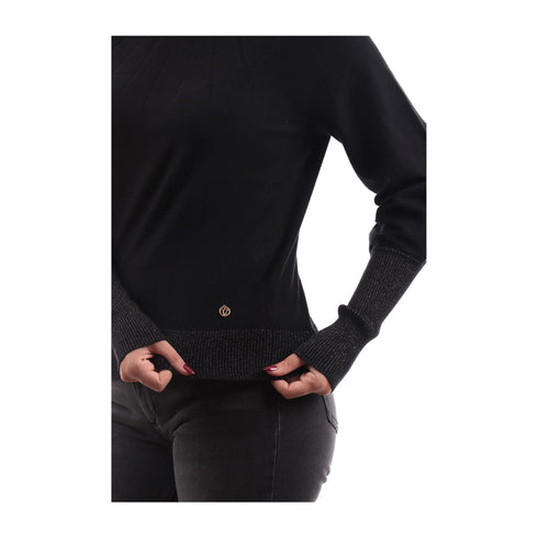 Yes Zee Pullover Borsa Donna in lurex mezzo collo Nero A24 - YESZEEM055BG00 - 0801 - XS - Francavilla Moda